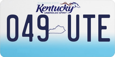 KY license plate 049UTE