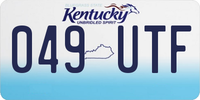 KY license plate 049UTF
