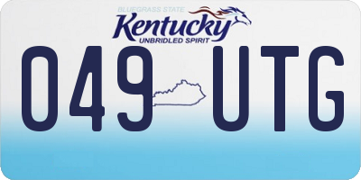 KY license plate 049UTG