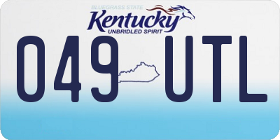 KY license plate 049UTL