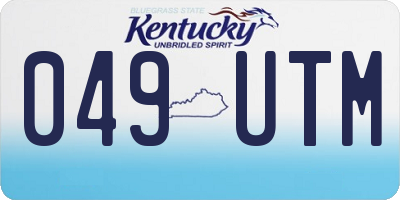 KY license plate 049UTM