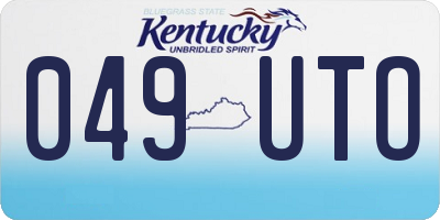 KY license plate 049UTO