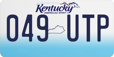 KY license plate 049UTP
