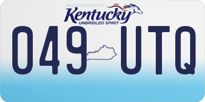 KY license plate 049UTQ