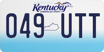 KY license plate 049UTT
