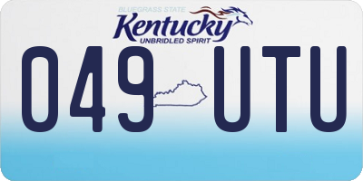 KY license plate 049UTU
