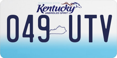 KY license plate 049UTV