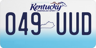 KY license plate 049UUD