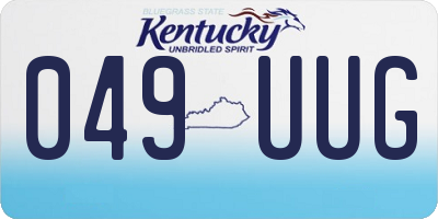 KY license plate 049UUG