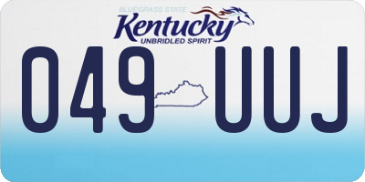 KY license plate 049UUJ