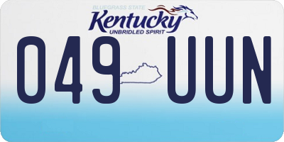 KY license plate 049UUN