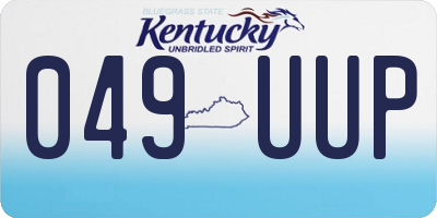 KY license plate 049UUP