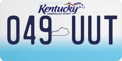 KY license plate 049UUT