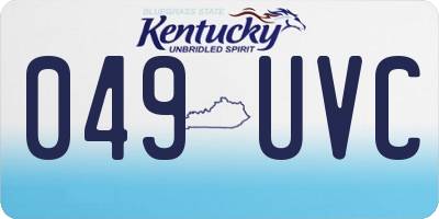 KY license plate 049UVC