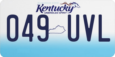 KY license plate 049UVL