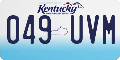 KY license plate 049UVM
