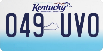 KY license plate 049UVO