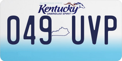 KY license plate 049UVP