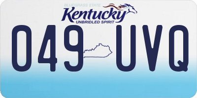 KY license plate 049UVQ