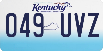 KY license plate 049UVZ