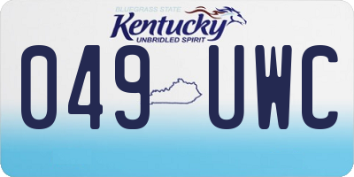 KY license plate 049UWC