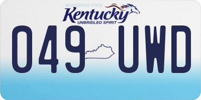 KY license plate 049UWD