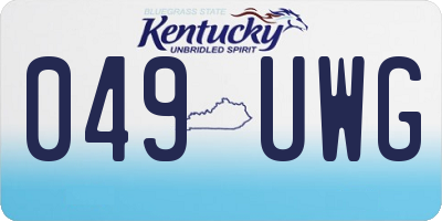 KY license plate 049UWG