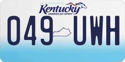 KY license plate 049UWH