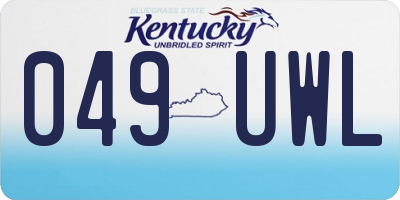 KY license plate 049UWL