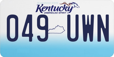 KY license plate 049UWN