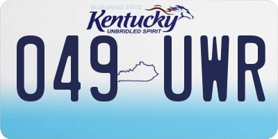 KY license plate 049UWR