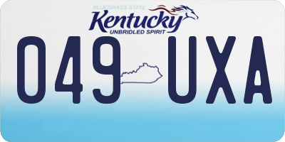 KY license plate 049UXA