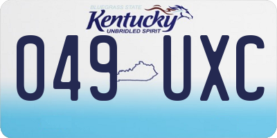KY license plate 049UXC