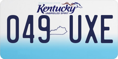 KY license plate 049UXE