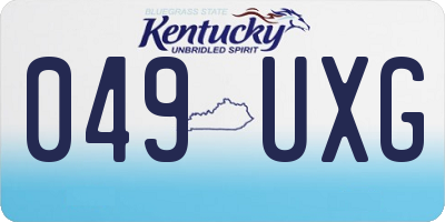 KY license plate 049UXG