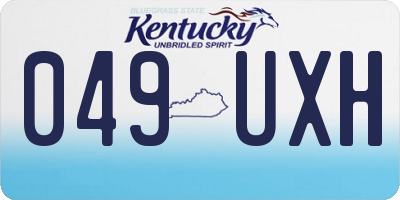 KY license plate 049UXH