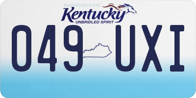 KY license plate 049UXI