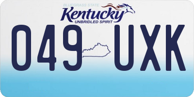 KY license plate 049UXK