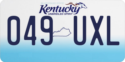 KY license plate 049UXL