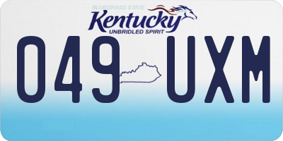 KY license plate 049UXM
