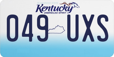 KY license plate 049UXS