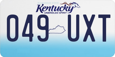 KY license plate 049UXT