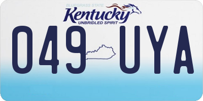 KY license plate 049UYA
