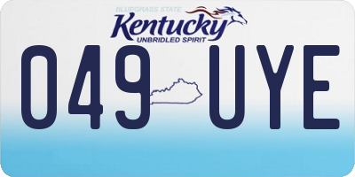 KY license plate 049UYE