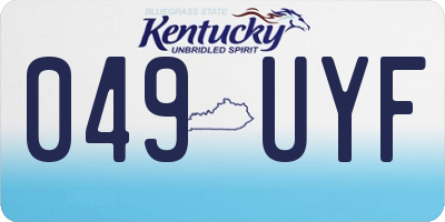 KY license plate 049UYF
