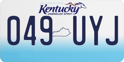 KY license plate 049UYJ
