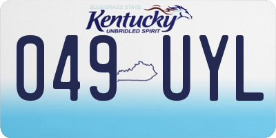 KY license plate 049UYL