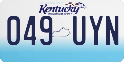 KY license plate 049UYN