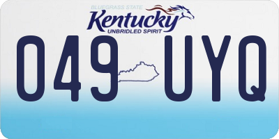 KY license plate 049UYQ