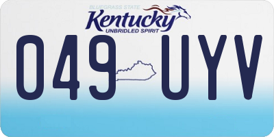 KY license plate 049UYV